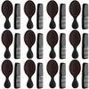 Nuogo 24 Pcs Mini Wet Hair Brush Hair Combs Set Travel Detangling Brush Soft Bristles Wet Dry Kids Hair Brush 12 Detangler Small Hair Brushes 12 Plastic Hair Combs for Baby (Black)