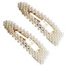 Fodattm 2PCS Sweet Imitation Pearl Hair Clips Hairpin Simple Fashion Alloy BB Hairgrip Hair Accessories for Women (Drop-shaped, Gold)