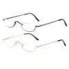 DBEFTLI Half Frame Reading Glasses - Half Moon Readers with Spring Hinge for Women Men (2 PCS in Pouch) 2.50