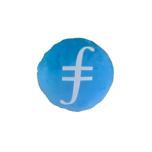 Filecoin Pillow - Embroidered Round Stuffed Plush Crypto Pillow by BlockCraft.Shop FIL Plush Pillow