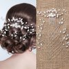 9 Pieces Bridal Hair Accessory Set - Pearl U Shape Side Comb, Hair Pins, Bobby Pins, Updos Hair Piece for Women (Retro Style, Silver)
