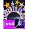 Sixexey Light Up Happy Birthday Headband LED Silver Star Hair Band for Birthday Celebration Glow Party Favors Hair Accessories for Women