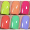 Vishine Gel Nail Polish Kit,Sunny Days Collection Nail Art 6 Colors Neon Lemon Green Peachy Coral Pink Creamy Blue Soak Off Nail Lamp Gel Polish Set Manicure 8ml