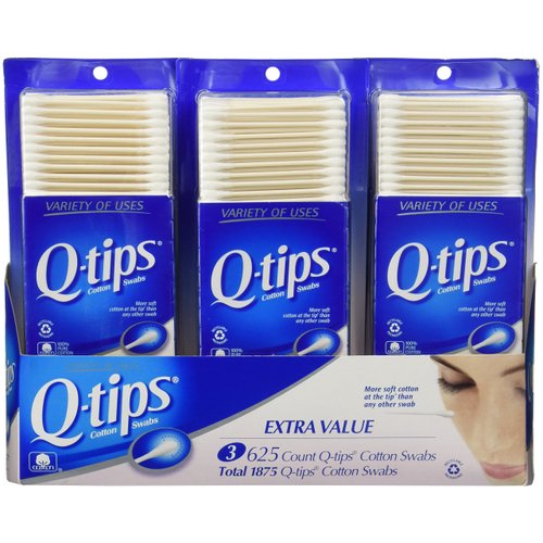 Q-tips Cotton Swabs 3 Packs of 625 Count