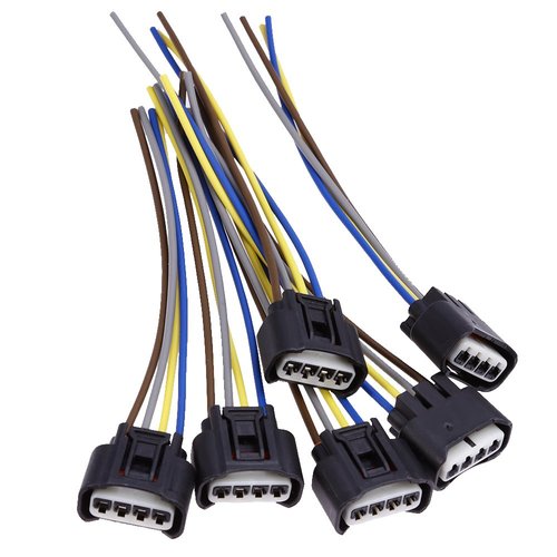 Saihisday 90980-11885 Ignition Coil Connector Plug Harness Replacement for Toyota Lexus 4-Way Female (Pack of 6)