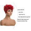 DOcute Red Pixie Cut Wigs for Black Women Short Hair Red Short Wigs for Black Women With Bang Curly Black Women wigs (Red)