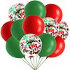 HADCKJA Red Balloons Green Balloons Confetti Balloons Latex Balloon for Christmas Party Supplies Decorations Birthday Decorations Wedding Anniversary Decorations Shower Decorations 12Pcs