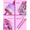 Amazmic Toys for Girls, Kids Karaoke Microphone Toddler Microphone for Kids with Lights, Birthday Gift for Girls, Boys Toy Age 3 4 5 6 7 8+(Light Pink)