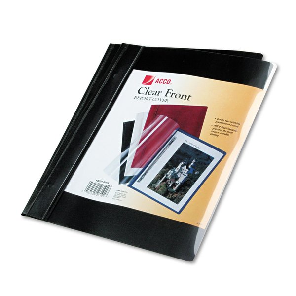 ACCO Clear Front Report Covers, Letter, Black, 10 Pack (26101)