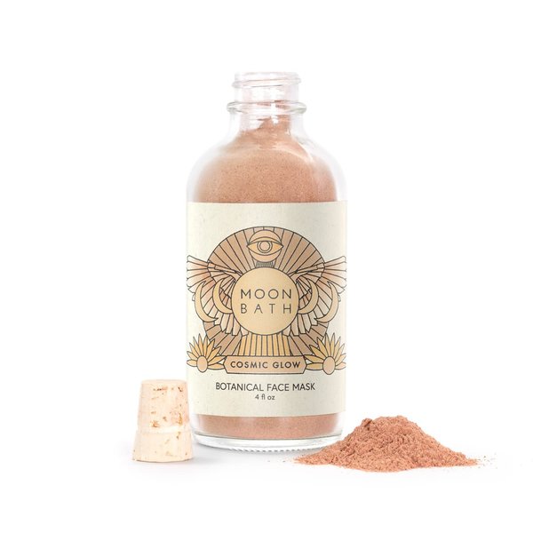Moon Bath Cosmic Glow Botanical Face Mask | Ayurvedic Facial w/Fine Herbs & Clay. Brighten & Calm the Skin. Reduce Inflammation & Polish Face for Enhanced Radiance. Organic Beauty, 4 fl oz