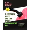 Gas Can Spout Replacement 5 Gal (4 Pack) Gas Can Nozzle For Blitz Old Style Gas Cans, Includes Nozzles, Caps and Vent Caps