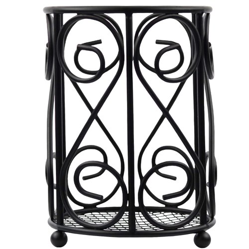 Blue Donuts Kitchen Utensil Holder - Metal Vintage Utensil Holder Kitchen Counter Organizer, Black Farmhouse Utensil Holder for Kitchen, Utensil Caddy