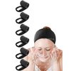 EUICAE Hair Wrap Headband, 6 Pack Non-slip Stretchable Washable Makeup Headband for Face Wash Facial Treatment Sport Fits All, White (Black)