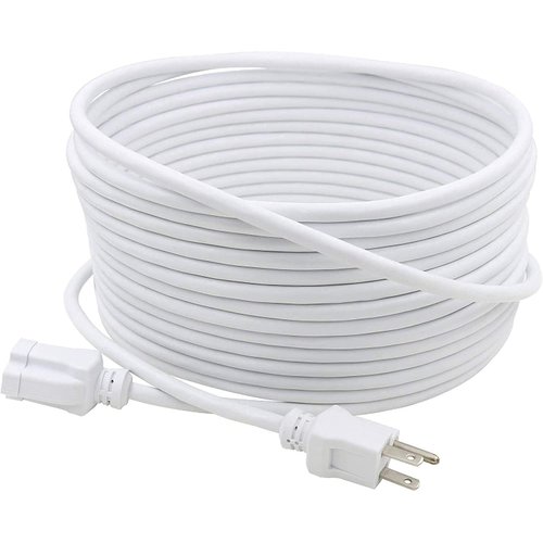 Clear Power 35 ft Outdoor Extension Cord 16/3 SJTW, 3 Prong Grounded Plug, Weather Resistant & Flame Retardant, General Purpose Power Cord, White, DCOC-0207-DC