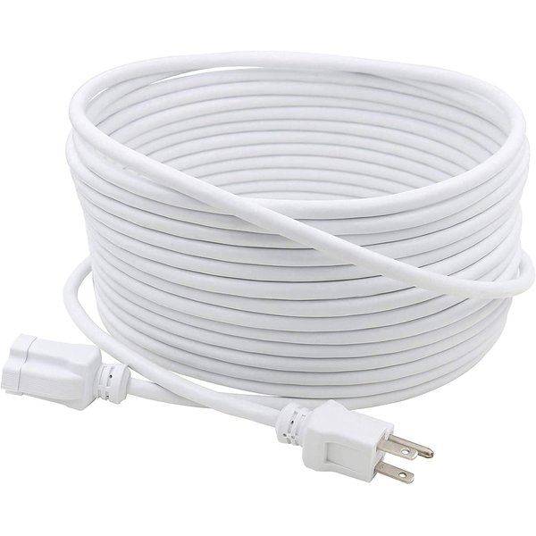 Clear Power 35 ft Outdoor Extension Cord 16/3 SJTW, 3 Prong Grounded Plug, Weather Resistant & Flame Retardant, General Purpose Power Cord, White, DCOC-0207-DC