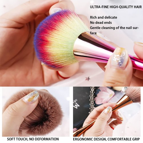 Vottcker Powder brush Nail Art Brush Soft Nail Dust Brush UV Gel Nail Polish Nylon Brush For Manicure Professional Nail DIY Design Tools