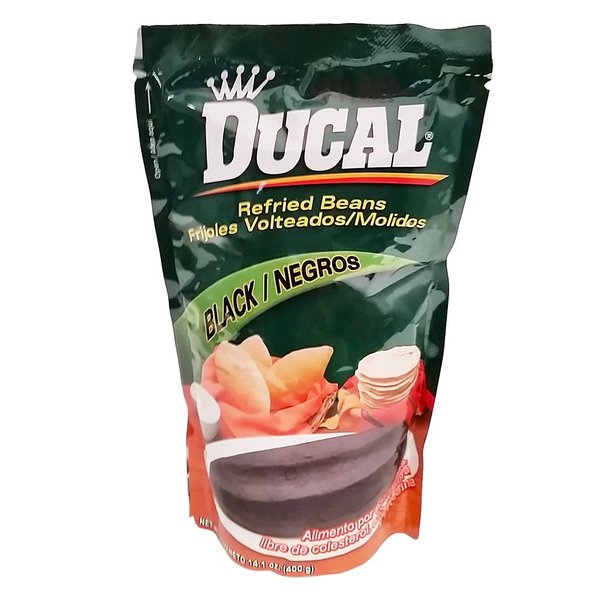 Ducal Refried Black Beans 14.1 oz Frijoles Negros Volteados