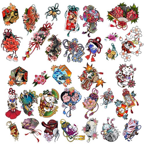 Set of 32 Small Temporary Tattoo,retro tattoos for Adult and kid,women,Men, Girls, Boys temporary...