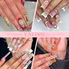 YAEISM 30PCS Gold Nail Charms 3D Crown Nail Charms Crystal Money Sign Nail Charms 5 Styles Heart Nail Charms Shiny Butterfly Charms Nail Rhinestones for Nail Art and DIY Crafts Decoration