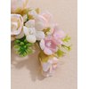 Handmade Floral Hair Comb, Beige Rose Flowers with Green Leaves