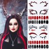 Halloween Eye Shadow Stickers Eyeliner Temporary Tattoo Decals Face Eye Makeup Spider Web Bat Nail Full Wraps Glow in The Dark Nail Strips Sticker for Women Girls Halloween Masquerade Party