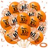 10th Birthday Balloons for Girls Boys 18Pcs Orange Happy 10th Birthday Latex Balloons Orange 10th Birthday Party Decorations for Kids 10th Birthday Anniversary Fall Halloween Party Supplies 12 Inch