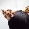 Cat Ears Headband Hair Clips Fox Ears Hair Bands Barrettes Women Furry Kitty Kitten Cat Headpiece Hairband Hair Hoop Halloween Party Decoration Cosplay Costume Handmade Hair Accessories Leopard Pink