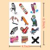 20Sheet Skateboard Sports Temporary Tattoos Stickers 240Pcs Party Decoration Supplies for Girls Boys Birthday Halloween Party Favors Goodie Bags Fillers Exchange Gifts School Prizes Game Rewards