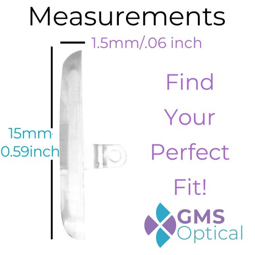 GMS Optical® Soft Screw-in Silicone Symmetrical Shape Eyeglass Nose Pads - 10 Pair (15mm)