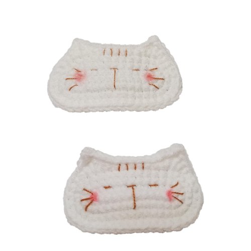 WOCATS 2PS Cute Hair Clips-Handmade Crochet Ocean Theme Hair Clips-Funny Hair Accessories Gifts for Women Girls Kids-Inspired by the Peaceful and Happy Seaworld (White cat)