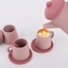 Silicone Tea Party Set, BPA Free Cute Toddler Party Bath Toy Set for Kids Pretend Play for Little Girls Kitchen Accessories for Christmas Gift (Pink)