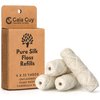 Gaia Guy Silk Dental Floss Refill | Unflavored Natural Silk | 4 spools x 33yds | Compostable, Sustainable & Biodegradable Silk Flossing Thread & Eco-Friendly Packaging