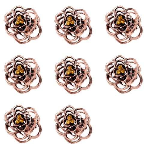 Honbay 8PCS Mini Vintage Rose Hair Claw Clips Sweet Hair Clips Small Hair Barrettes Decorative Hair Accessories for Wedding Party or Daily