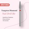 ZIRATONES Cuticle Nail Drill Bit,Russian Manicure Drill Bits 3/32'' Professional Safety Carbide Under Nail Cleaner Nail Bit for Clean Cuticle Dead Skin Nail Prepare, Manicure Nail Salon (Fine)