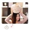 Yoholto Dumpling Plush Pillow with Cute Features, Stuffed Bun Plush, Funny Food Toy Gifts for Kids Adults(12.2 * 9.8in,Frown)