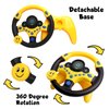 YIYZAOF Kids Steering Wheel for Car, Driving Simulated Toy Steering Wheel for Kids with Light and Music, Electric Early Learning Educational Baby Steering Wheel Toy for Kids（Yellow）