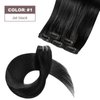 FUBILI Clip in Hair Extensions for Women Double Weft Thickened Silky Long Straight Real Human Hair 20Inch Jet black 30g 5pcs Remy Hair Extensions