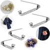 50 Pcs Brooch Pins, Silver Bar Pins, Secure Back Clasp with Back Bar Fastener, Pin Badge Backs with Holes, 4-Size Pack of Safety Pins (50)
