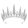 SWEETV Baroque Wedding Tiara for Women, Silver Pageant Tiaras and Crowns, Costume Party Accessories for Birthday Halloween Prom