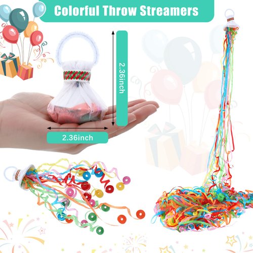 Civaner 30 Pieces No Mess Streamers Confetti White Hand Throw Streamers Paper Crackers for New years Wedding Opening Celebrations Birthday Retirement Engagement Graduation Party Favors Decor