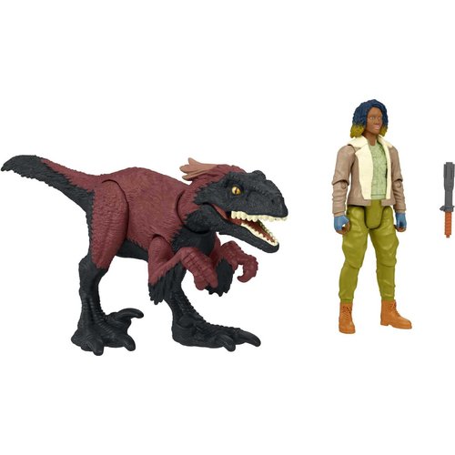 Jurassic World Dominion Kayla Watts and Pyroraptor Human and Dino Pack with 2 Action Figures and Accessory, Toy Gift Set and Collectible