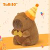 CozyWorld Cute Capybara Plush,Kawaii Capybara Stuffed Aniamls with Happy Birthday Hat Bow,Cute Birthday Capybara Plush,Soft Capybara Plushies Toy Birthday Gifts Party Decoration for Kids,10 inch