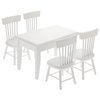 Beaupretty Doll House Furniture Miniature Wooden Dollhouse Table and Chairs Mini Accessories of Dining Room (White)