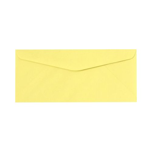 LUXPaper #10 Commercial Flap Business Envelopes | 4 1/8" x 9 1/2" | Pastel Canary Yellow | 60lb. Text | 50 Qty