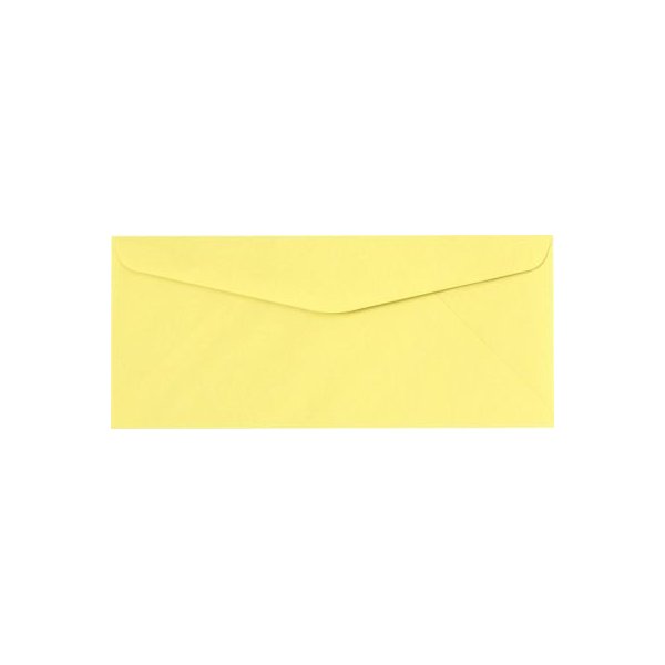 LUXPaper #10 Commercial Flap Business Envelopes | 4 1/8" x 9 1/2" | Pastel Canary Yellow | 60lb. Text | 50 Qty