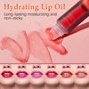 Joyeee 6Pcs Lip Glow Oil Wet, Hydrating Candy Lip Gloss Flavoring Oil Kit, Transparent Clear, Pink Peach, Nude Orange, Red Strawberry, Candy Grape Lip Gloss Lip Tinted Oil Color for Teen Girls