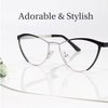 Zeelool Cat Eye Blue Light Blocking Glasses Metal Frame for Women Sydney FM0125-01 Black