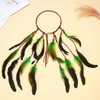 GORTIN Boho Feather Headband Hippie Headbands Indian Feather Headpiece Gypsy Festival Costume Headdress Hair Accessories for Women (Green, Free size)