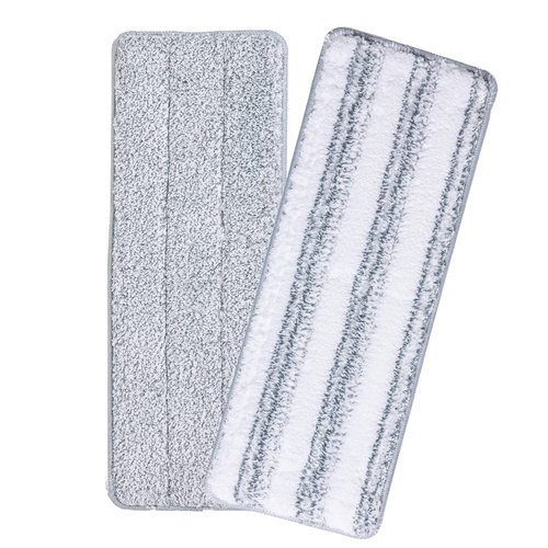 Oshang Flat Mop Head Refill, 13" X 4.9" Flat Mop Pads, Microfiber Mop Pads Flat Mop Replacement Heads (White and Grey)