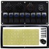 FXC 12V 24V Blue LED ON/Off Marine Multi Function Switch Panel Waterproof 8 Gang Rocker Switch Panel for Boat Car Truck Rv Toggle Switches Panel with Circuit Breaker Dual USB Charger Voltmeter